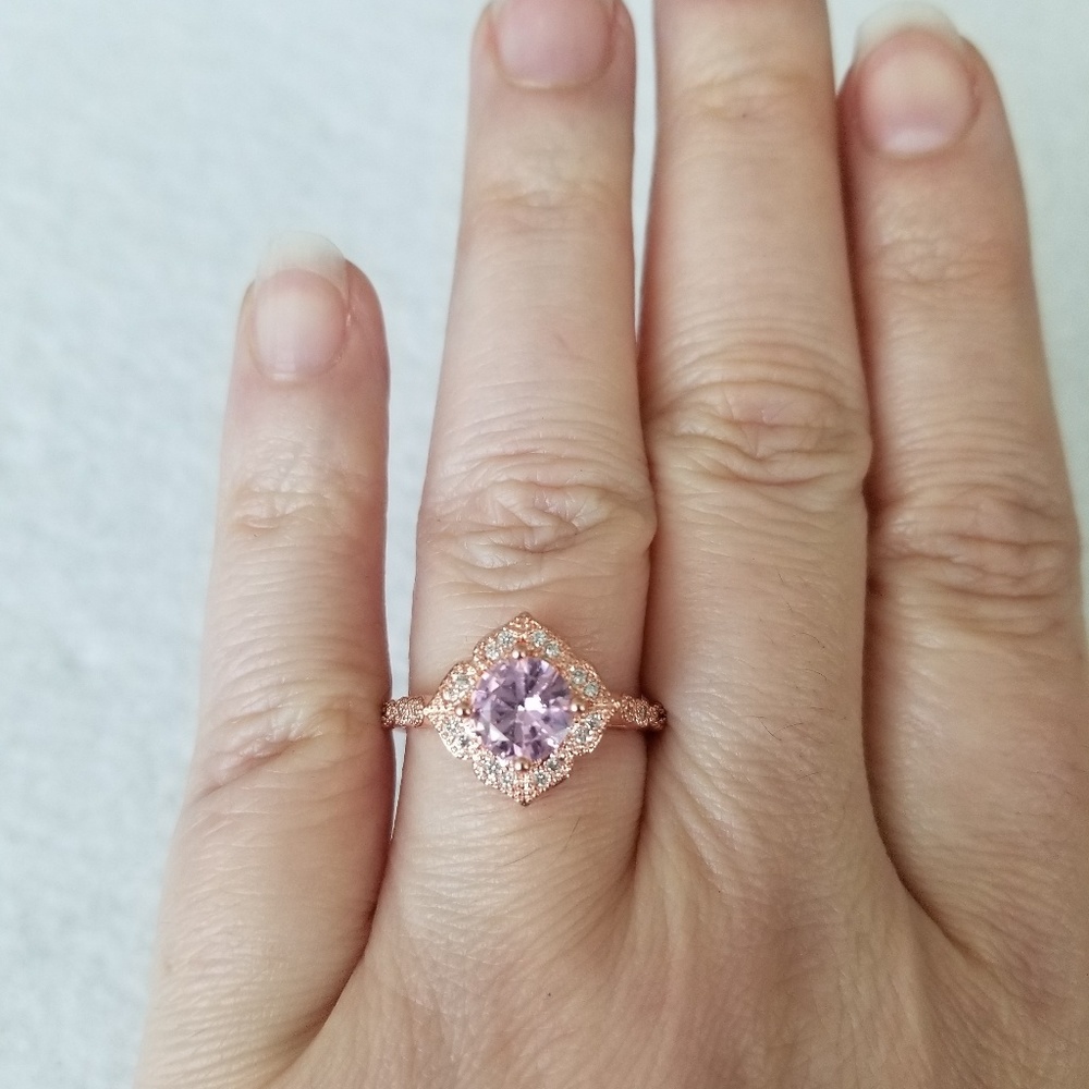 *only size 9 left!* Pink Rose Gold Ring - Picture 6 of 7